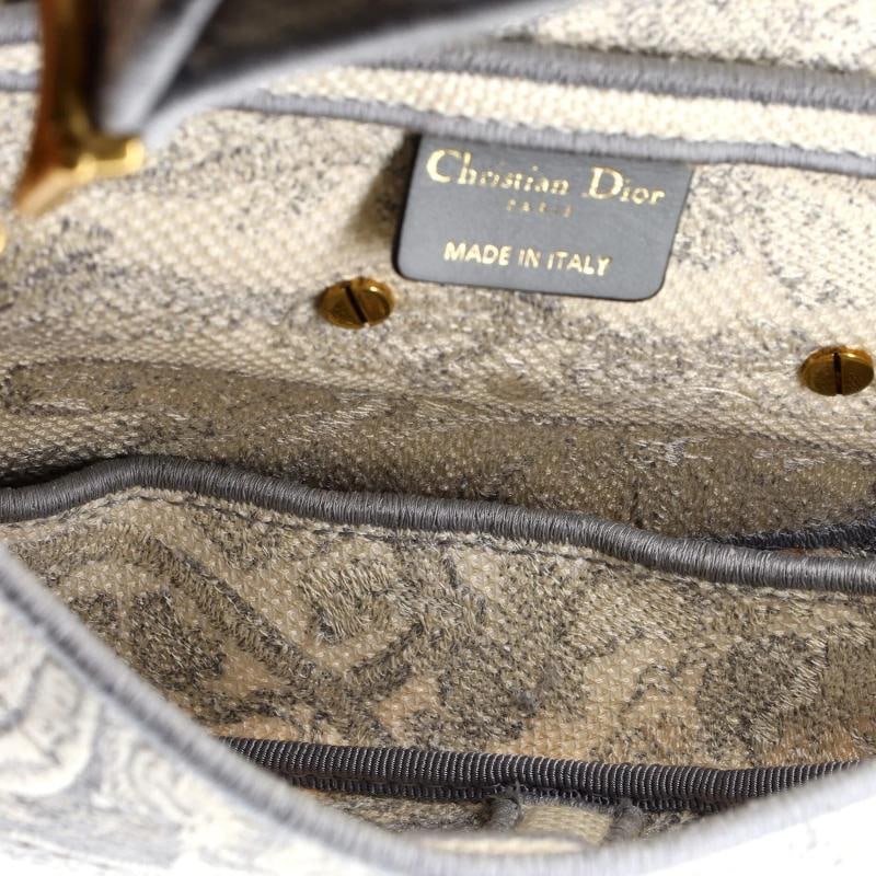 Christian Dior Saddle Bag Logo Embroidered Canvas Medium - 5
