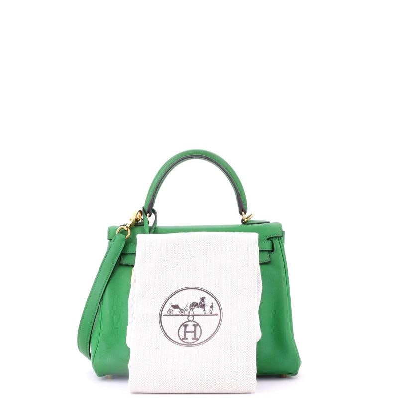 Hermes Kelly Handbag Green Swift with Gold Hardware 25 - 2
