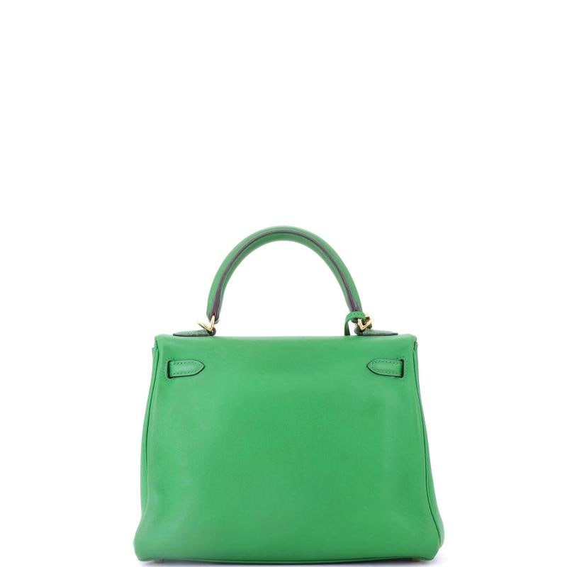 Hermes Kelly Handbag Green Swift with Gold Hardware 25 - 4
