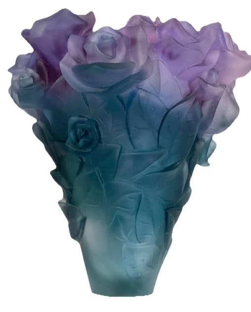 XL Multi Color Crystal Nancy Daum Style Vase H8Ã¢â‚¬ÂW6Ã&#: Condition: Used: An item that has been used previously. The item may have some signs of cosmetic wear, but is fully operational and functions as intended. This item may be a floor model or store retur