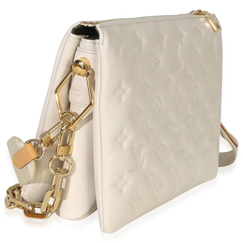 Louis Vuitton White Monogram Embossed Lambskin Coussin PM - 4