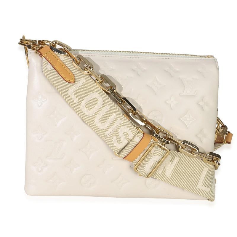 Louis Vuitton White Monogram Embossed Lambskin Coussin PM - 5