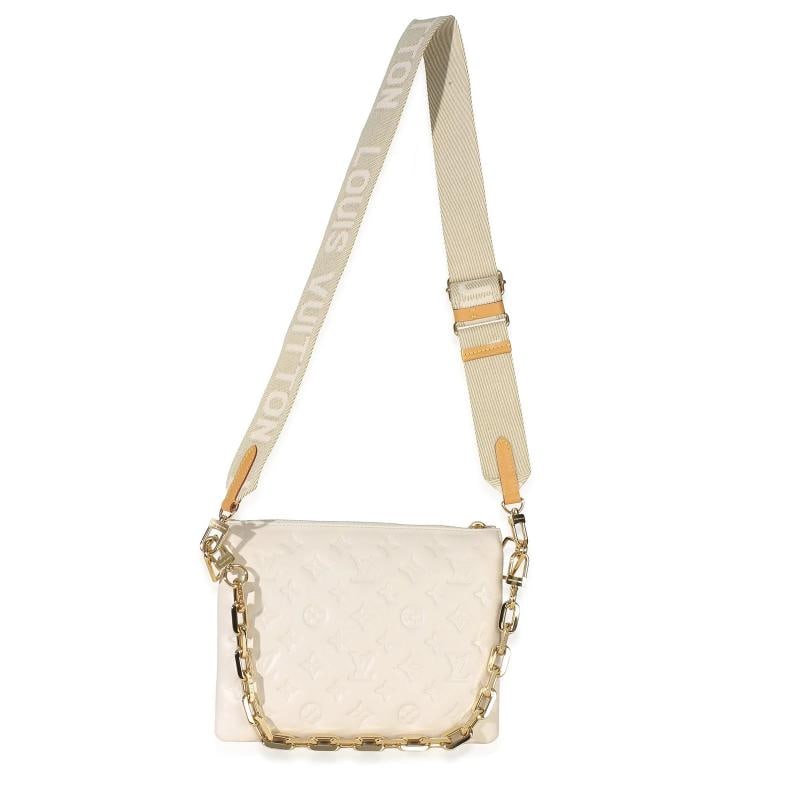 Louis Vuitton White Monogram Embossed Lambskin Coussin PM - 6
