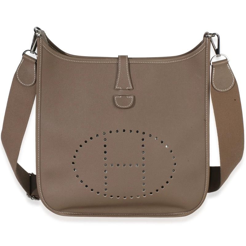 HermÃƒÂ¨s Etoupe Epsom Evelyne III PM 29 PHW: Condition: Pre-owned - Good,Dimensions: 11 x 12 x 3,Handbag Accessories: Removable Straps,Bag Width: 11 in,Bag Depth: 3 in,Bag Height: 12 in,Department: Unisex,Style: Crossbody Bag,Material: