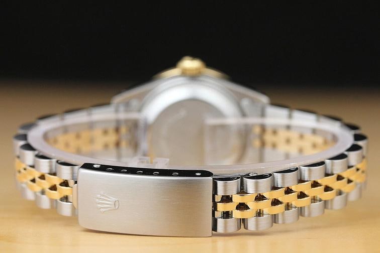 LADIES ROLEX DATEJUST 69173 2-TONE 18K YELLOW GOLD DIAMOND STEEL QUICKSET WATCH - 6