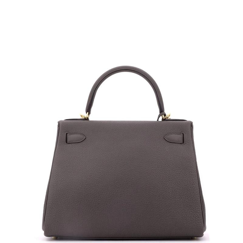 Hermes Kelly Handbag Grey Togo with Gold Hardware 28 - 4