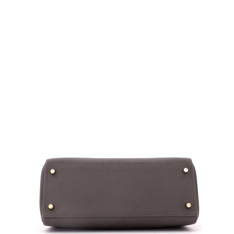 Hermes Kelly Handbag Grey Togo with Gold Hardware 28 - 5
