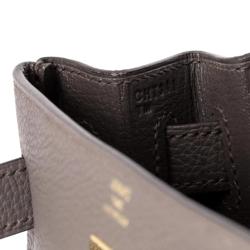 Hermes Kelly Handbag Grey Togo with Gold Hardware 28 - 8