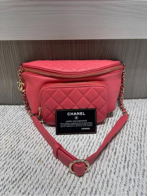 Chanel Caviar Quilted Business Affinity Belt Bag: Condition: Pre-owned - Good,Brand: CHANEL,Department: Women,Exterior Color: Coral pink,Style: Belt Bag & Fanny Pack,Exterior Material: Quilted caviar leather,Country of Origin: Italy This chic and