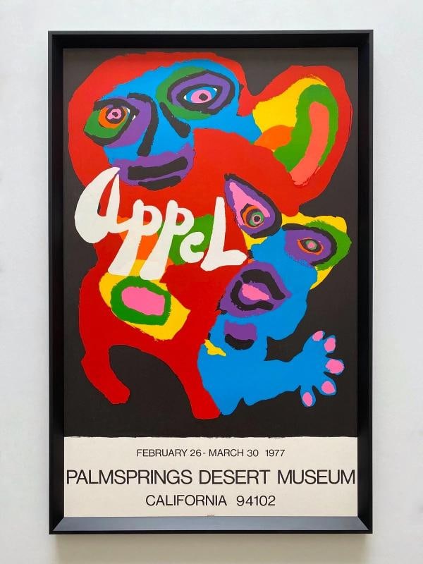 KAREL APPEL RARE 1977 MCM LITHOGRAPH PRINT FRAMED PALM SPRINGS EXHIBITION POSTER: Condition: Used,Country of Origin: France,Artist: Karel Appel,Unit of Sale: Single-Piece Work,Size: Medium (up to 36in.),Signed: No,Color: Multi-Color,Material: Paper,Framing: