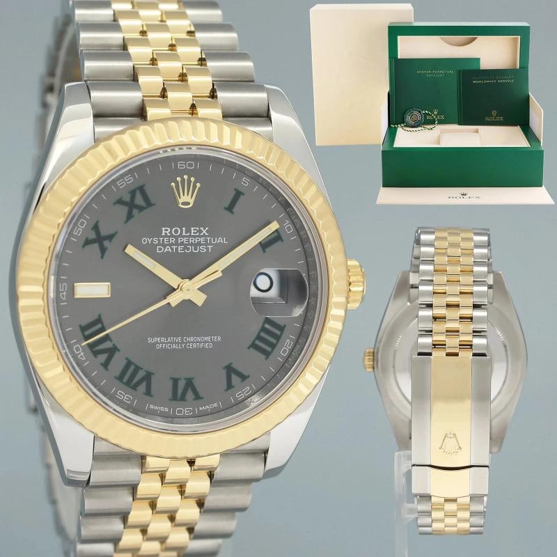 2020 MINT Rolex 126333 DateJust 41 Two Tone Yellow Gold Wimbledon 41mm Jubilee: Condition: Pre-owned - Excellent,Brand: Rolex,Department: Unisex Adults,Type: Wristwatch,Model: DateJust,Reference Number: 126333,With Original Box/Packaging: Yes,With Papers: No,Customized: No,UPC: