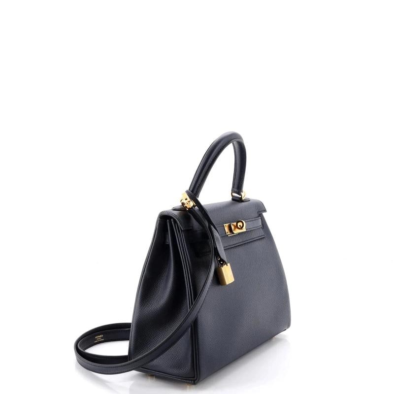 Hermes Kelly Handbag Blue Epsom with Gold Hardware 25 - 2