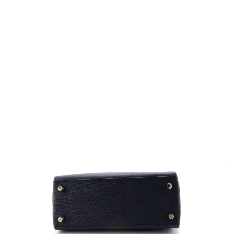 Hermes Kelly Handbag Blue Epsom with Gold Hardware 25 - 4