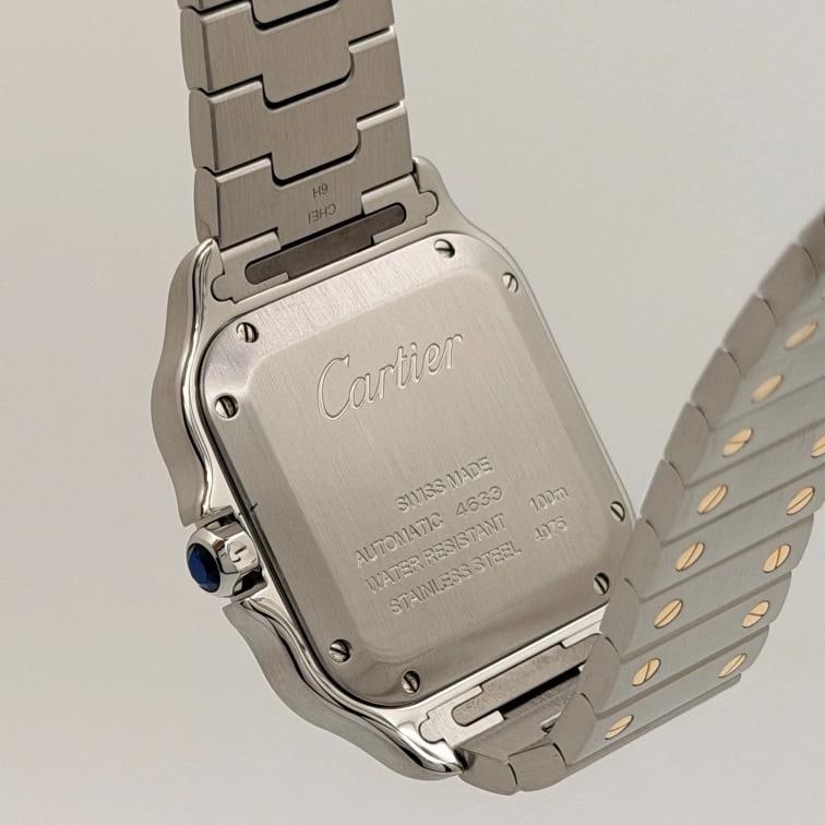 2025 Cartier Santos Medium W2SA0016 35mm Silver Dial 18k Gold Steel Box Paper - 12