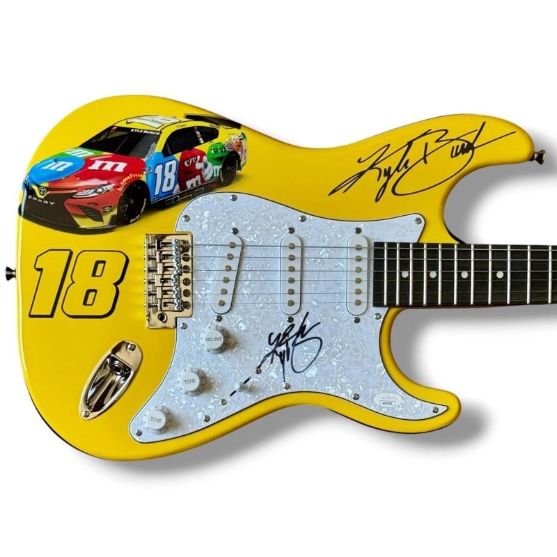 Kyle Busch Signed Guitar Custom Graphics JSA COA NASCAR #18 M&M Car (1 of 3)
