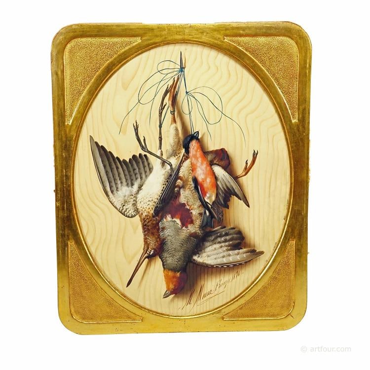 Antique Trompe l'oeil Painting by Micheangelo Meucci, Florence 1867 (1 of 8)