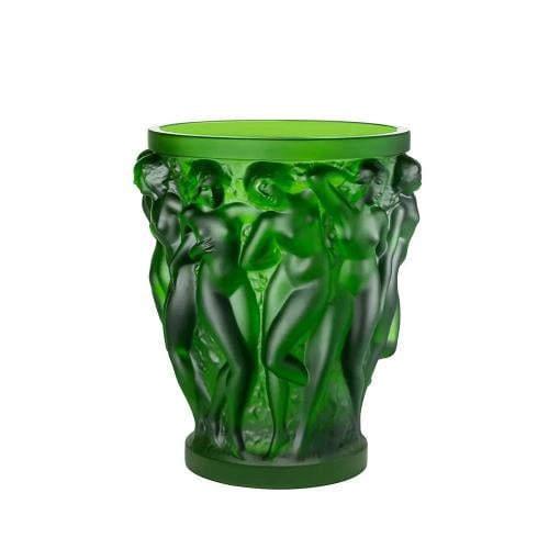 Lalique Bacchantes Vase XL Green Amazon Crystal Ref. 10788700 -Official Lalique-: Lalique Bacchantes Vase XL Green Amazon Crystal Ref. 10788700 -Official Lalique- Dimensions: H 9.45" x D 7.45" (H 24 cm x D 18.9 cm) Handcrafted in France Product Sold and Shipped in Original Packagin