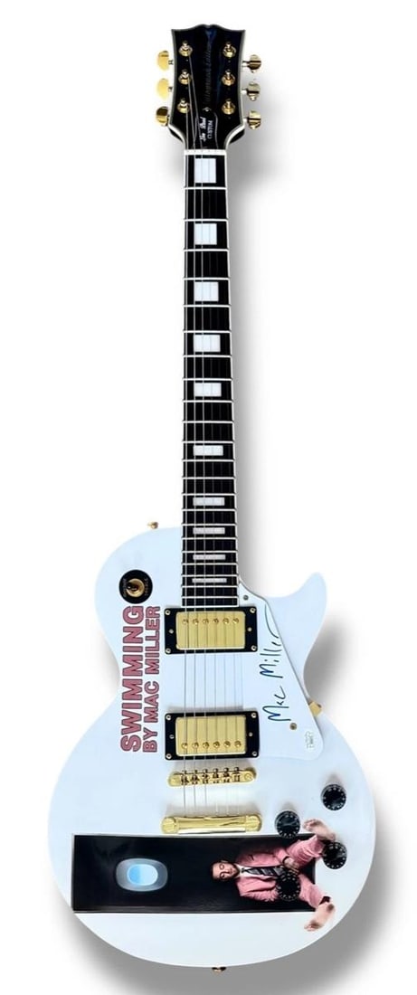 Mac Miller Signed Guitar Custom Graphic JSA COA Swimming Self Care Hurt Feelings - 3