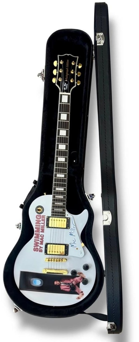 Mac Miller Signed Guitar Custom Graphic JSA COA Swimming Self Care Hurt Feelings - 4