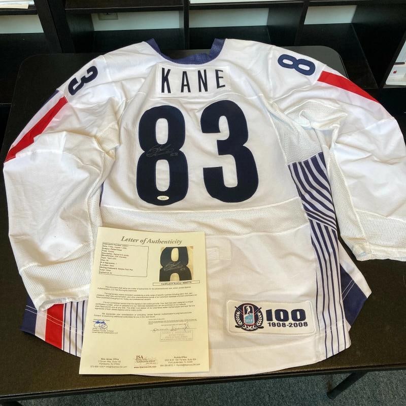Patrick Kane Signed Game Issued Authentic Team USA Olympics Jersey With JSA COA: Product: Jersey,Sport: Hockey-NHL,Team: Chicago Blackhawks,Player: Patrick Kane,Original/Reprint: Original,Signed: Yes,Country of Origin: United States
