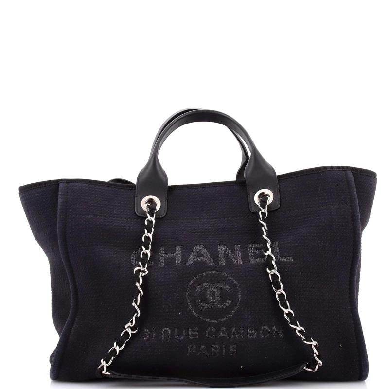 Chanel Deauville NM Tote Mixed Fibers Medium: Condition: Pre-owned - Fair,Brand: Chanel,Exterior Material: Canvas Plain,Style: Shoulder Bags,Exterior Color: Black,Department: Women,Size: Medium,Accessories: Pochette