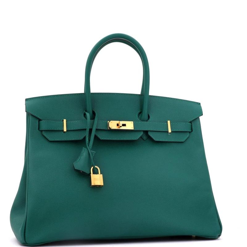 Hermes Birkin Handbag Green Epsom with Gold Hardware 35 - 3