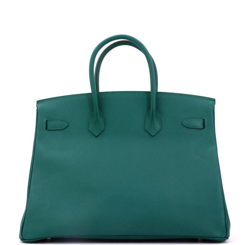 Hermes Birkin Handbag Green Epsom with Gold Hardware 35 - 4