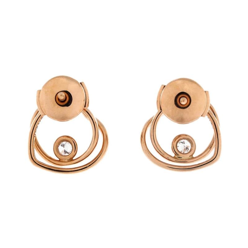 Hermes Vertige Coeur Stud Earrings 18K Rose Gold with Diamond TPM - 2