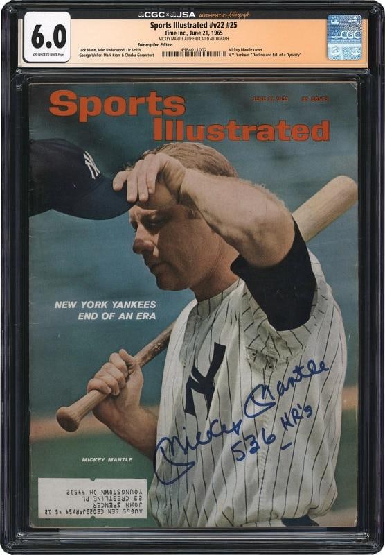 Mickey Mantle "536 Home Runs" Signed 1965 Sports Illustrated JSA 10 GEM MINT: Sport: Baseball,Signed: Yes,Original/Reprint: Original,Autograph Authentication: James Spence Authentication (JSA),Product: Magazine,Team: New York Yankees,Country of Origin: United States