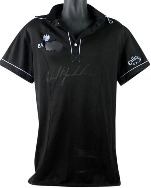 Phil Mickelson Authentic Signed Match Used Barclays Golf Shirt PSA/DNA #X31563 (1 of 9)