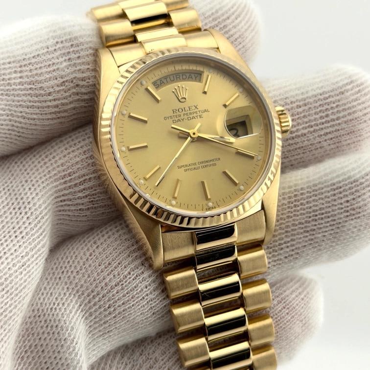 Rolex Day Date President 18038 36mm Champagne Dial 18K Yellow Gold Box Paper - 5