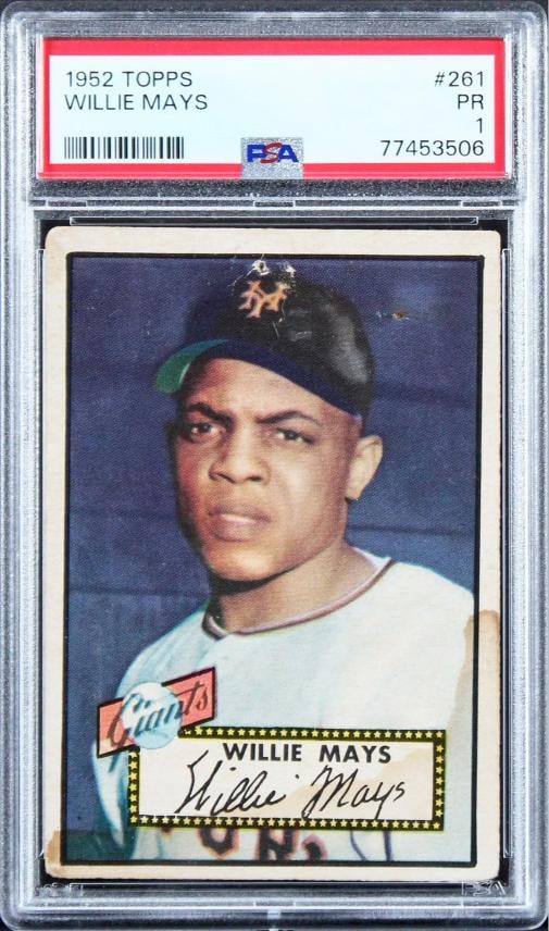 Giants Willie Mays 1952 Topps #261 Card Graded PR 1 PSA/DNA Slabbed (1 of 2)