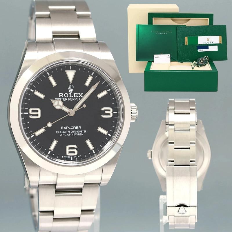 2018 PAPERS Rolex 214270 Explorer Black BLUE LUME 3-6-9 Steel 39mm Watch Box: Condition: Pre-owned - Excellent,Brand: Rolex,Department: Unisex Adults,Type: Wristwatch,Model: Explorer,Reference Number: 214270,With Original Box/Packaging: Yes,With Papers: Original,Customized: