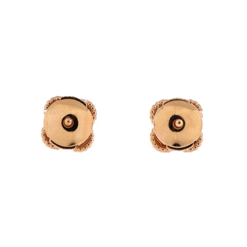 Van Cleef & Arpels Sweet Alhambra Stud Earrings 18K Rose Gold and Carnelian - 2