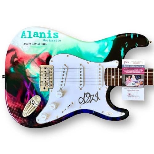 Alanis Morisette Signed Guitar Custom Graphics JSA COA Jagged Little Pill Ironic: Industry: Music,Signed: Yes,Autograph Authentication: James Spence (JSA),Object Type: Guitar & Guitar Pick,Country of Origin: United States
