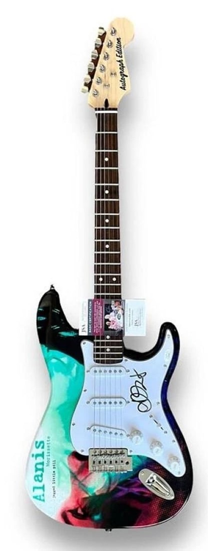 Alanis Morisette Signed Guitar Custom Graphics JSA COA Jagged Little Pill Ironic - 2