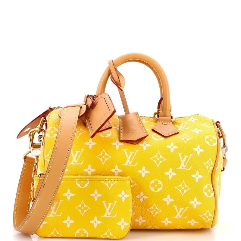 Louis Vuitton Speedy P9 Bandouliere Bag Monogram Leather 25: Condition: Pre-owned - Excellent,Brand: Louis Vuitton,Exterior Material: Leather,Style: Top Handle,Exterior Color: Yellow,Department: Women,Size: 25,Accessories: Lock, Clochette, Dust Bag, Luggage