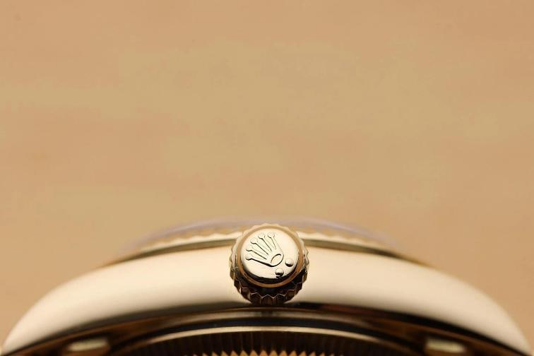 2001 ROLEX OYSTER PERPETUAL 76198 BLACK FACTORY DIAMOND DIAL 18K GOLD WATCH - 10