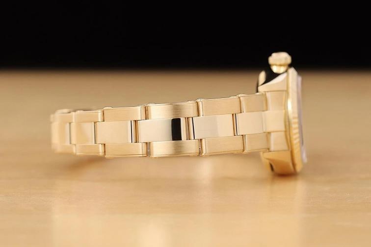 2001 ROLEX OYSTER PERPETUAL 76198 BLACK FACTORY DIAMOND DIAL 18K GOLD WATCH - 9