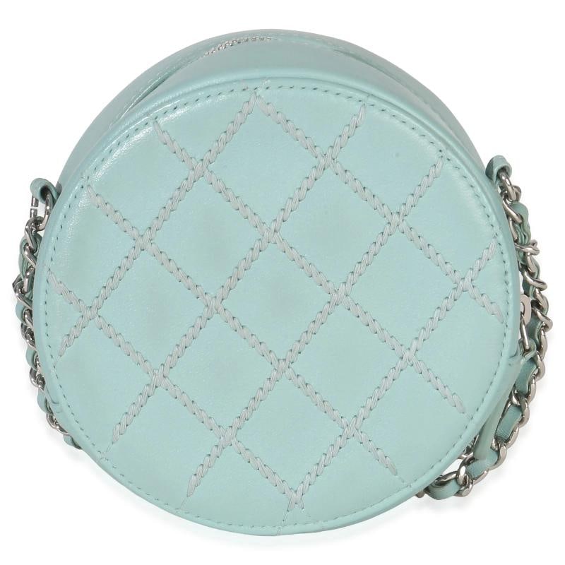 Chanel Teal Ultimate Stitch Lambskin Round Clutch On Chain - 5