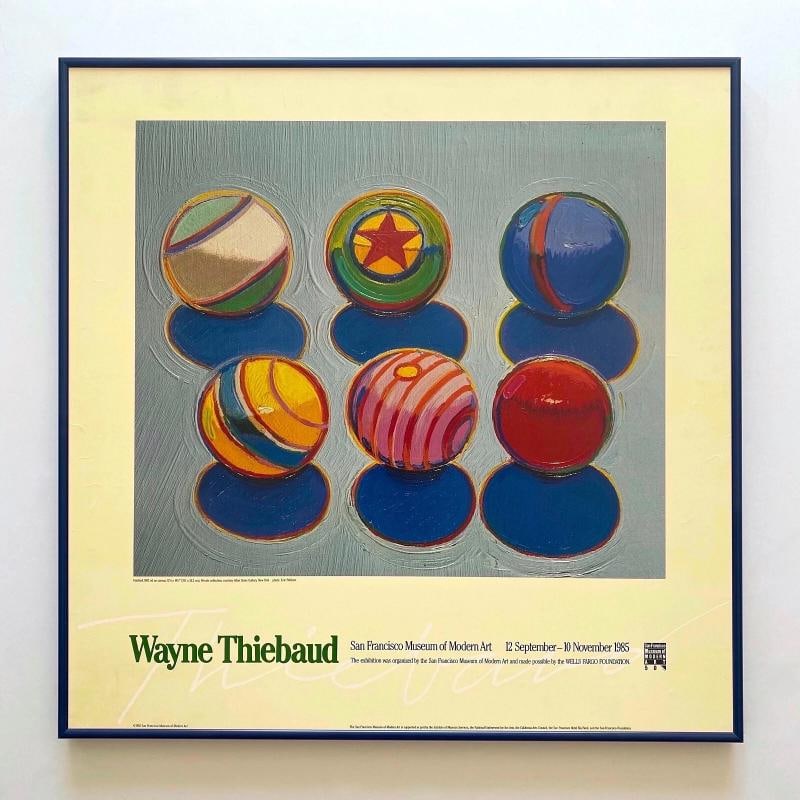 WAYNE THIEBAUD RARE 1985 LITHO PRINT FRAMED POP ART EXHBT POSTER "UNTITLED" 1967 (1 of 12)