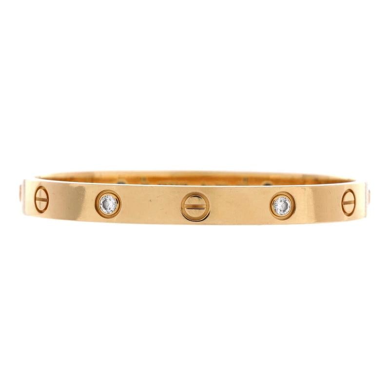 Cartier Love 4 Diamond Bracelet 18K Yellow Gold with Diamonds (1 of 3)