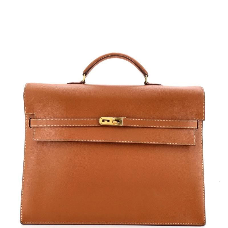 Hermes Kelly Depeche Bag Epsom 38: Condition: Pre-owned - Good,Brand: Hermes,Exterior Material: Leather,Style: Briefcases,Exterior Color: Brown,Department: Women,Size: 38