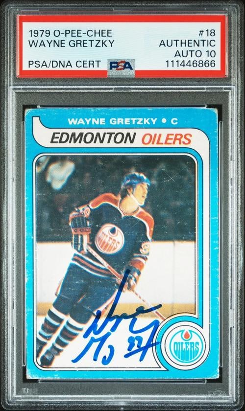 Oilers Wayne Gretzky Signed 1979 O-Pee-Chee #18 Rookie Card Auto 10! PSA Slab 1: Sport: Ice Hockey,Product: Box, Box & Case Breaks, Case, Coin, etopps (In-hand), Lot, Pack,,Original/Reprint: Original,Player: Wayne Gretzky,Autograph Authentication: PSA,Team: Edmonton Oilers,PRODUCT