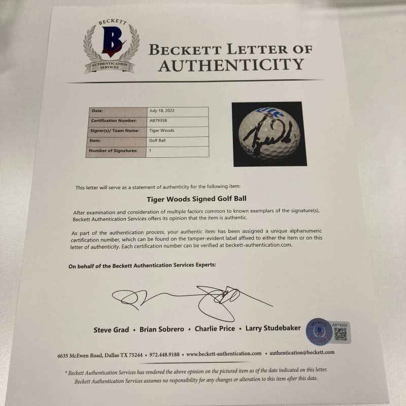 Tiger Woods Signed Golf Ball From His 1996 Professional Debut Beckett COA - 3