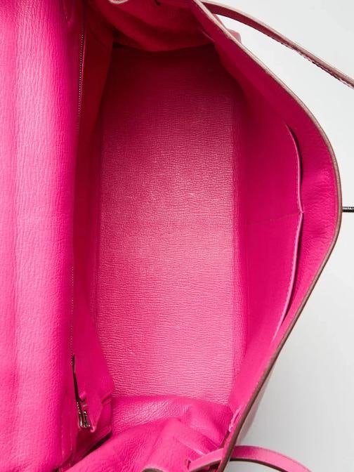Hermes 35cm Rubis/Rose Tyrien Tadelakt Leather Palladium Plated So Flash Kell... - 11