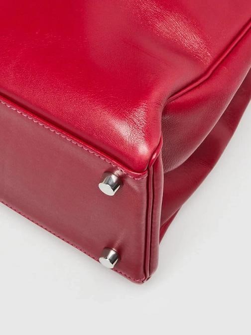 Hermes 35cm Rubis/Rose Tyrien Tadelakt Leather Palladium Plated So Flash Kell... - 4