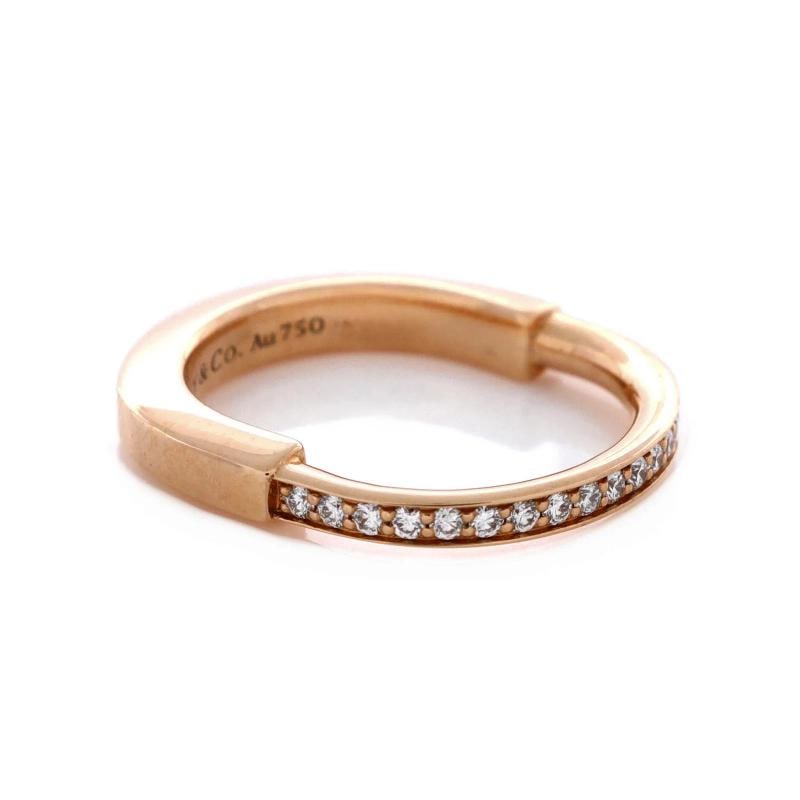 Tiffany & Co. Lock Ring 18K Rose Gold with Diamonds - 2