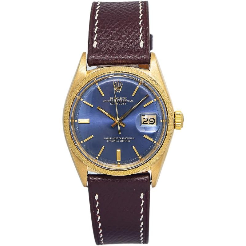 Rolex Datejust 1610 18k Yellow Gold Blue Dial Auto Men's Watch 36mm: Condition: Pre-owned - Good: This item has been gently used but is in good condition. It might have a few signs of wear, like light scratches or tarnishing.. ,Brand: Rolex,REFERENCE: 1610,WARRANTY: 1