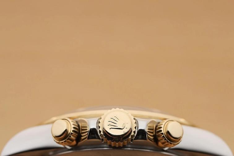 ROLEX DAYTONA COSMOGRAPH ZENITH 16523 CHAMPAGNE DIAL 18K GOLD STEEL OYSTER WATCH - 9